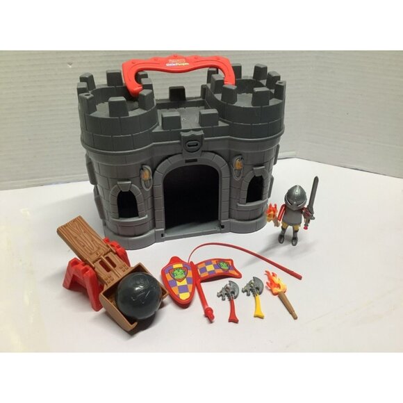 Fisher Price Little People Play N Go Castle Knight Catapult Sword Axe 2009 - Picture 1 of 16